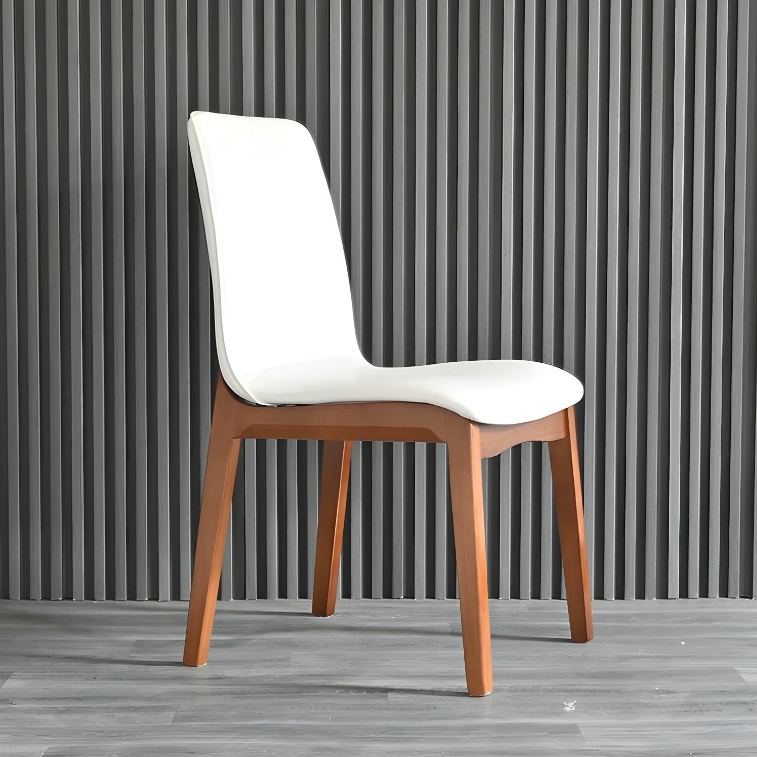 Modern Faux Leather Dining Chair with Solid Wood Legs for Dining Room - image 7