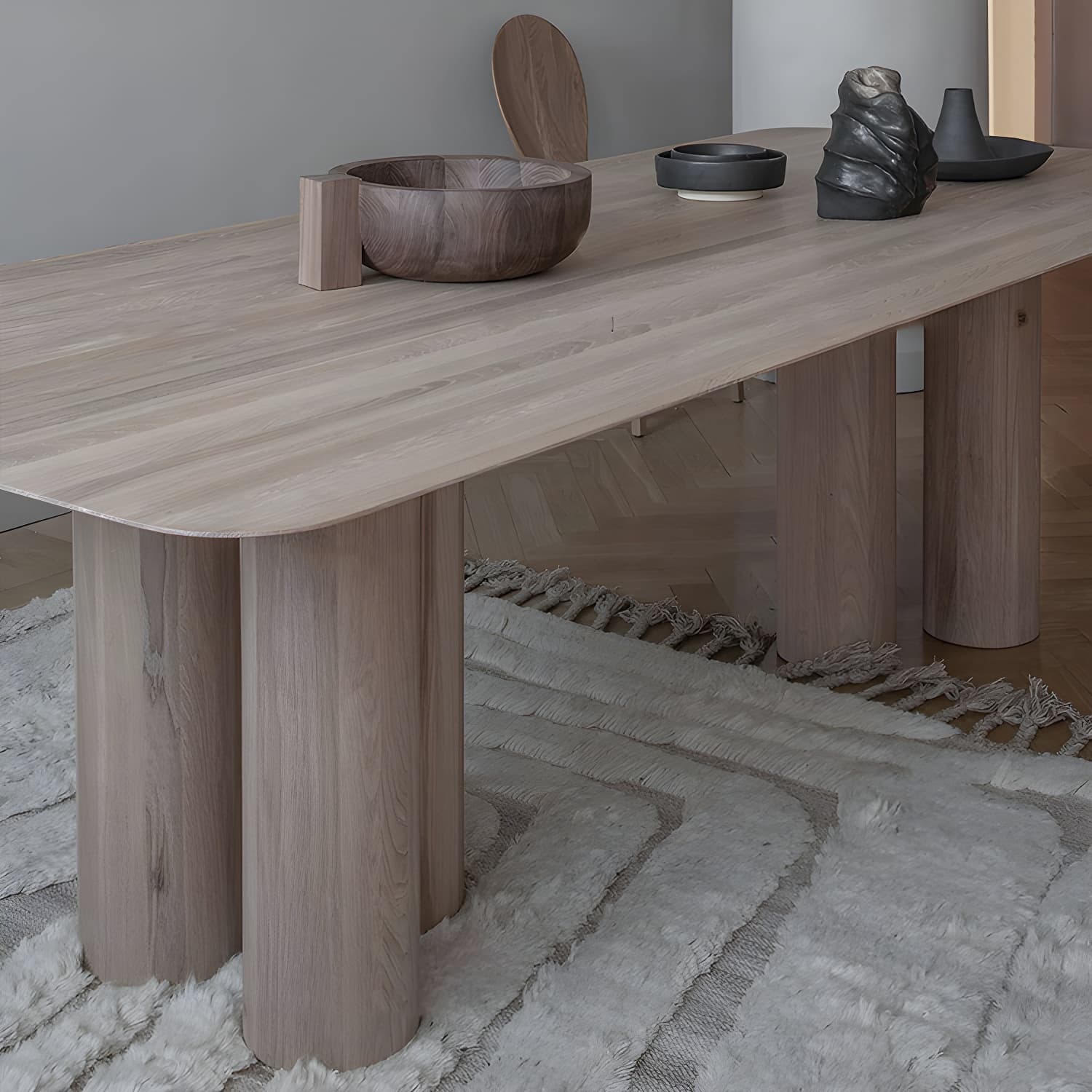 Rectangle Shape Casual Dining Table Solid Wood Fixed Table for Kitchen - image 7