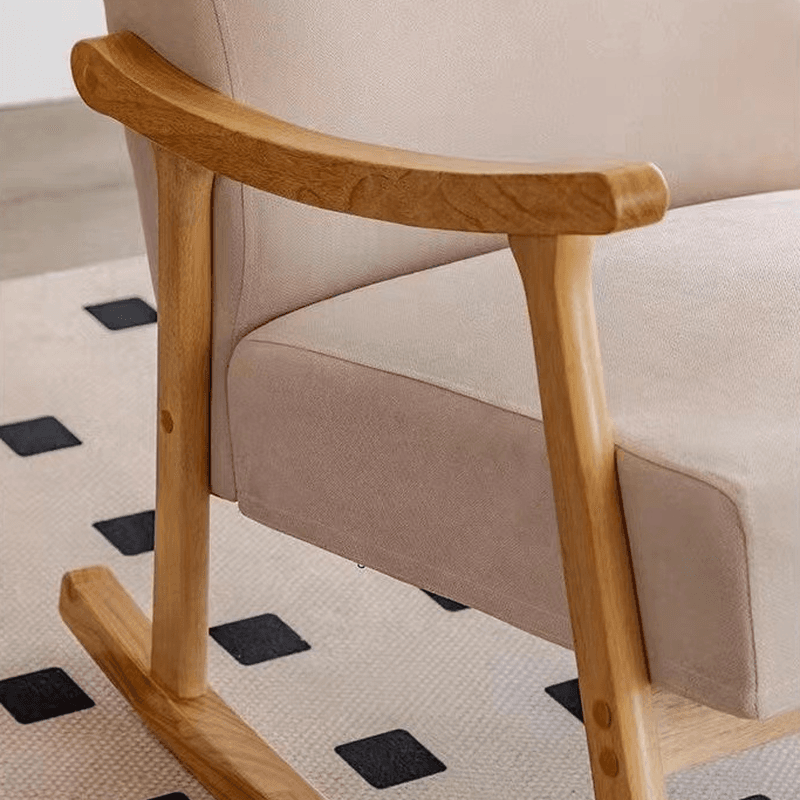 Modern Simple Style Wood Rocking Chair Couch with Cushioned Track Arm - image 9
