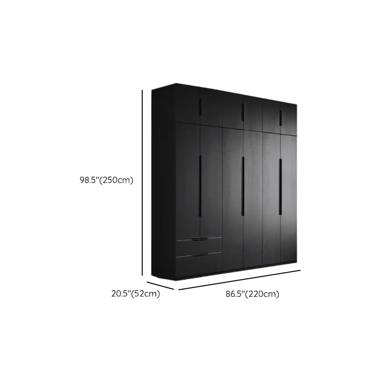 Ink Trendy Timber Wardrobe Armoire with Soft Close Drawer and Door, Interior Shelves, Clothing Rod - image 32