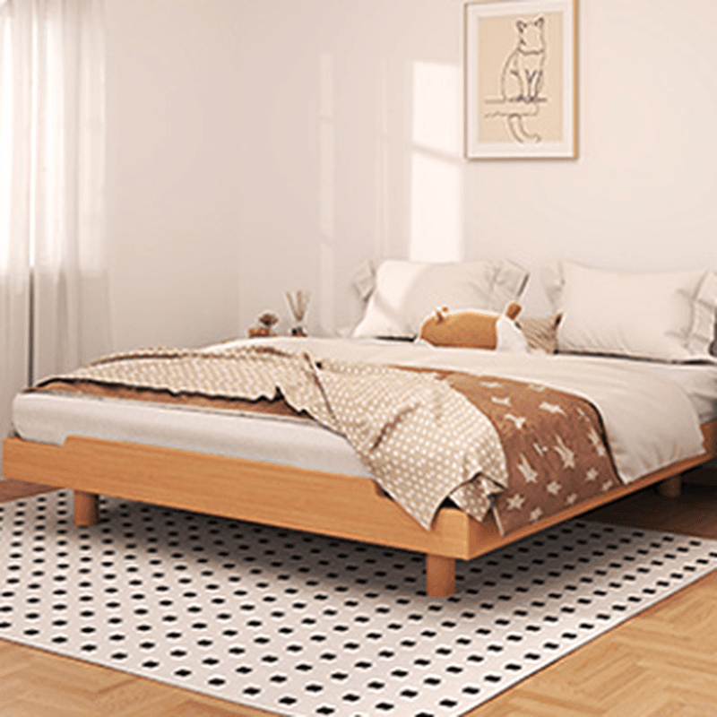 Natural Color Modish Pallet Bed Frame with Pine Wood Slats - image 4