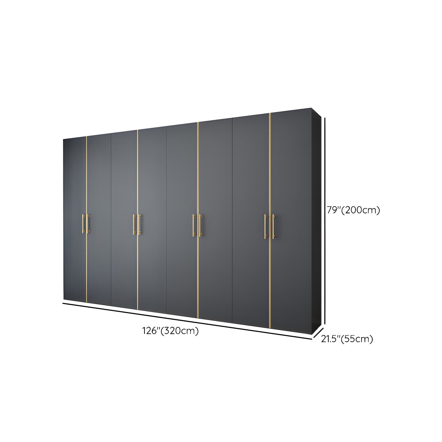 Modern Wardrobe Closet Grey Engineered Wood Wardrobe Cabinet - image 25