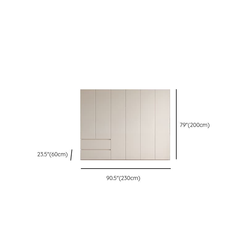 Beige Minimalist Manufactured Wood Cabinet Armoire with Soft Close Drawer, Soft Close Door, Interior Shelves, and Clothing Rod - image 31