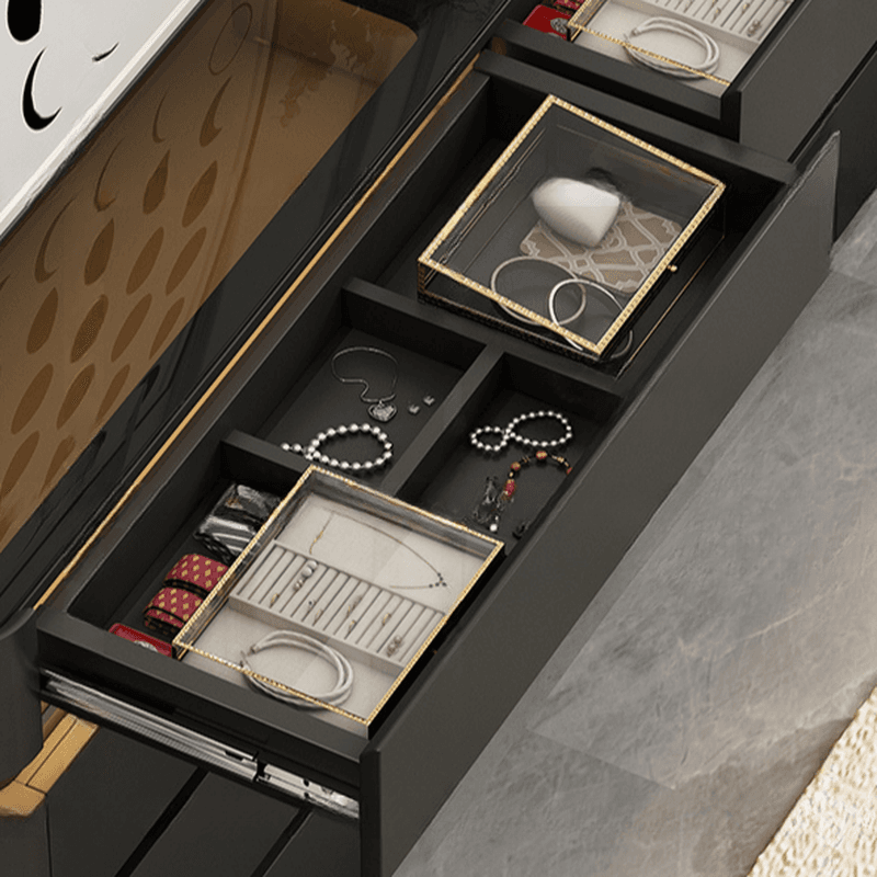Minimalist Horizontal Console Dresser Illumination Light Timber 8 Drawers - image 8
