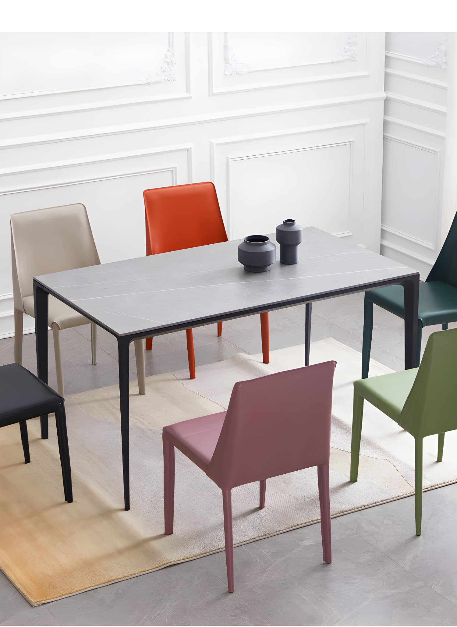 Modern Metal Dining Room Chairs Armless Leather Dining Chair for Restaurant - image 10