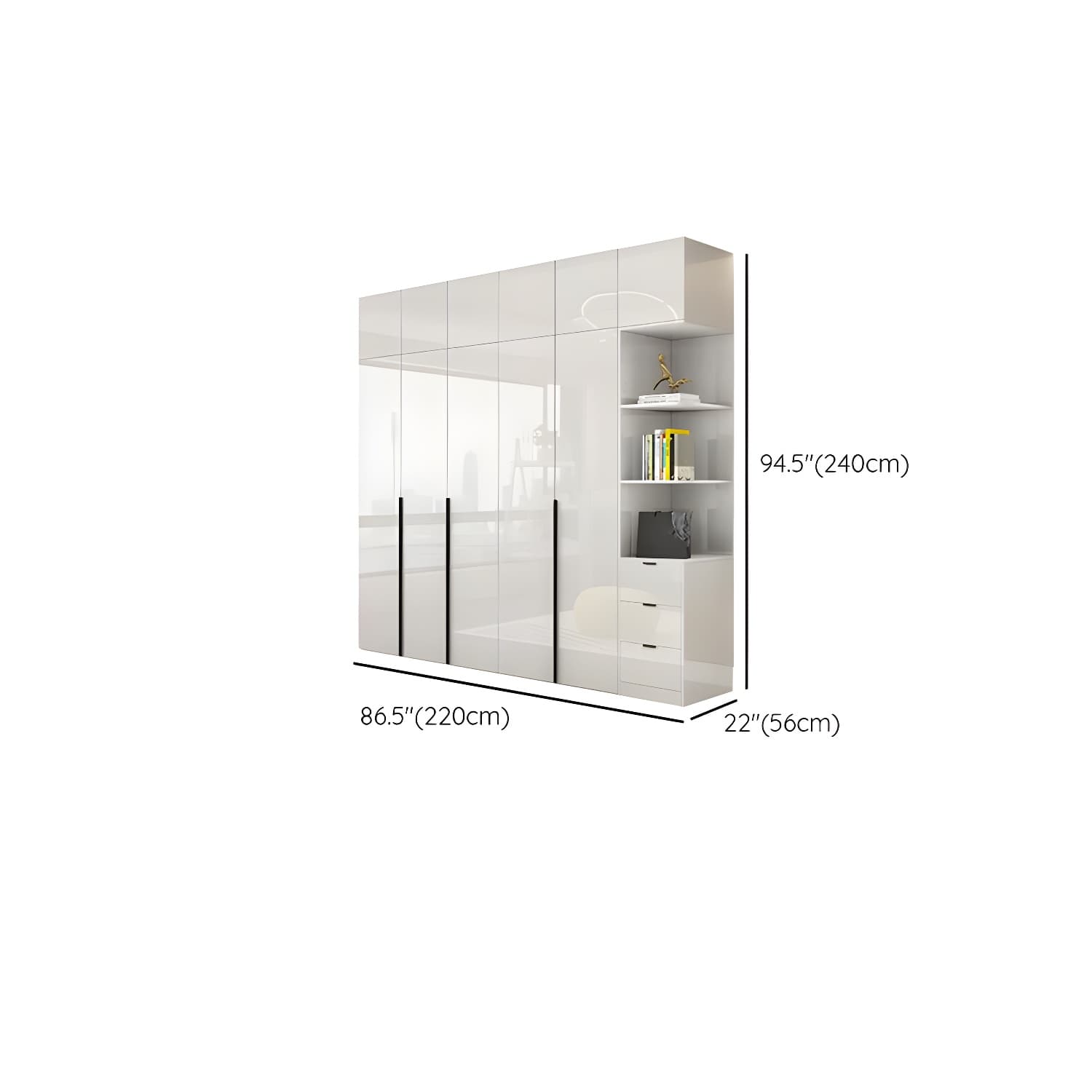 Modern Simple Style Double Door Storage Wardrobe for Bedroom - image 27