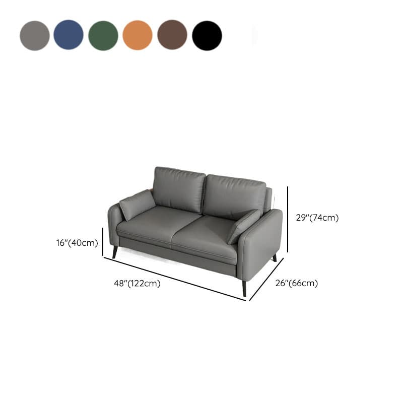 Tear Resistant Loveseat in Gray/Navy Blue/Amber Color with Arm - image 12