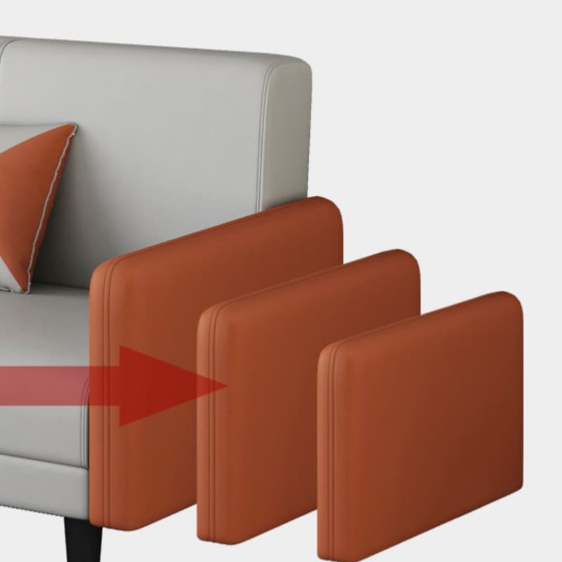 Drawing Room Gray/Light Brown/Off-White Standard Sofa with Armrest - image 12
