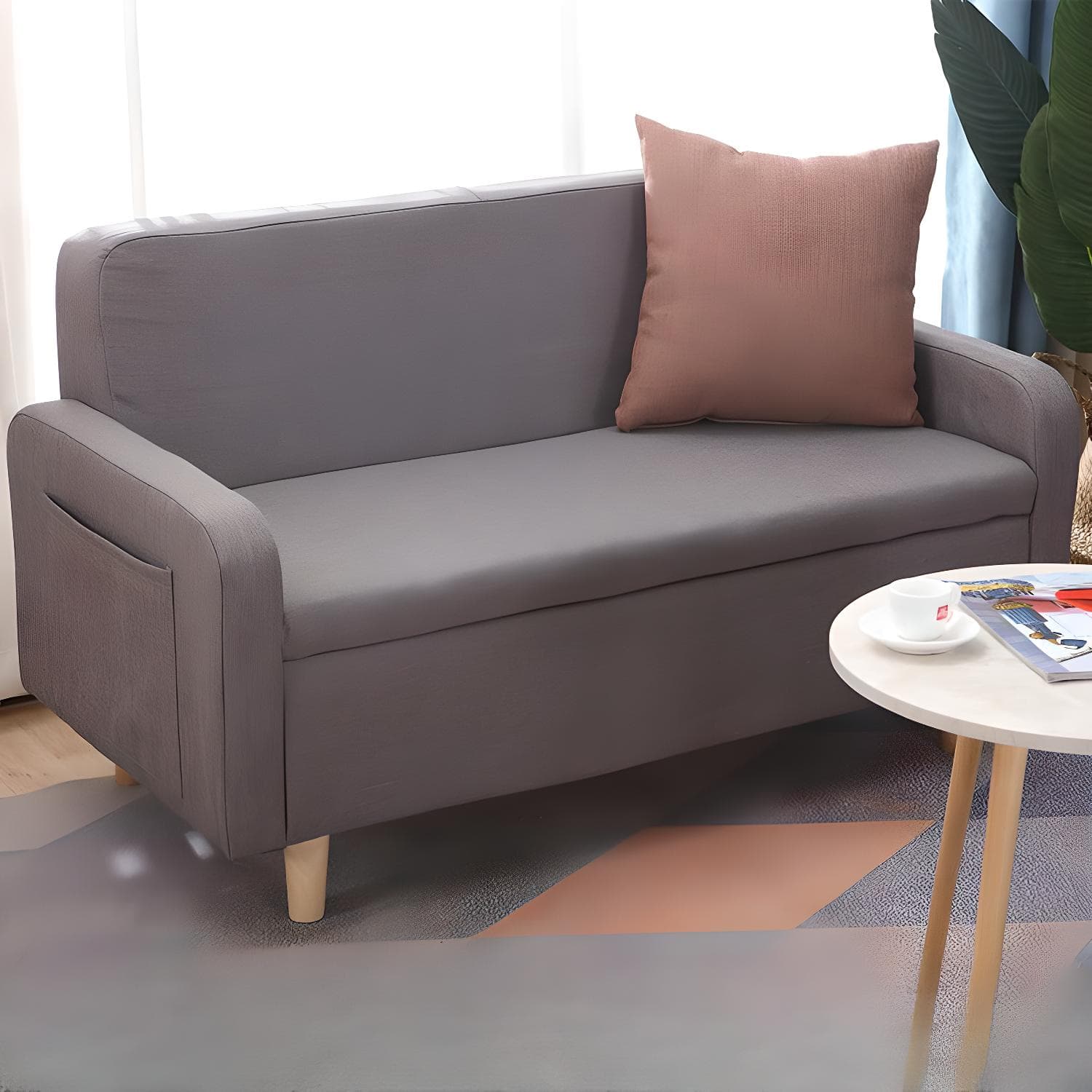 Contemporary Azure/Brown/Magenta Standard Sofa with Hidden Storage - image 13