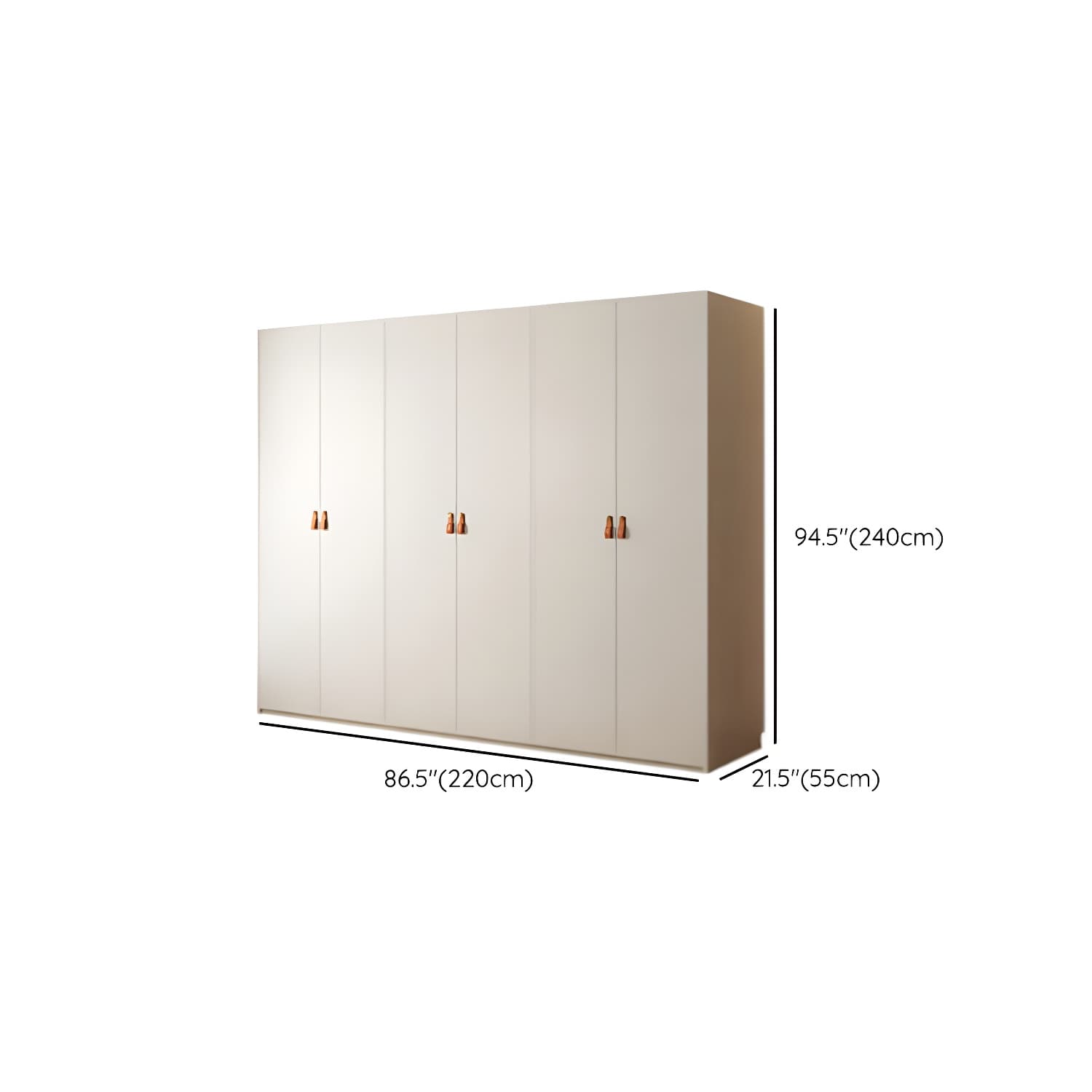 Modern White Wardrobe Cabinet Engineered Wood Wardrobe with Garment Rod - image 18