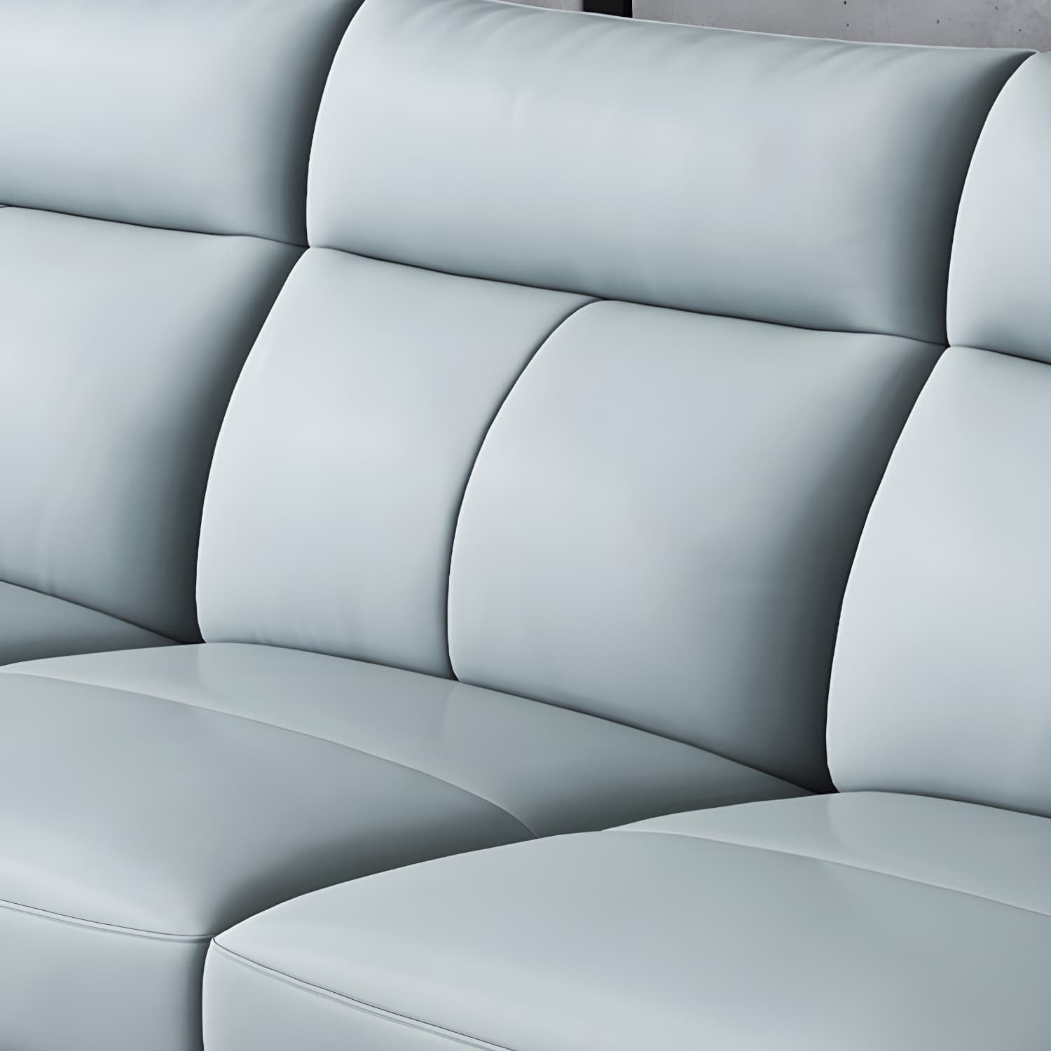 Modern Blue Genuine Leather Sectional Sofa Set with 3 Pieces of Large Size and Pillow Top Arms - image 7