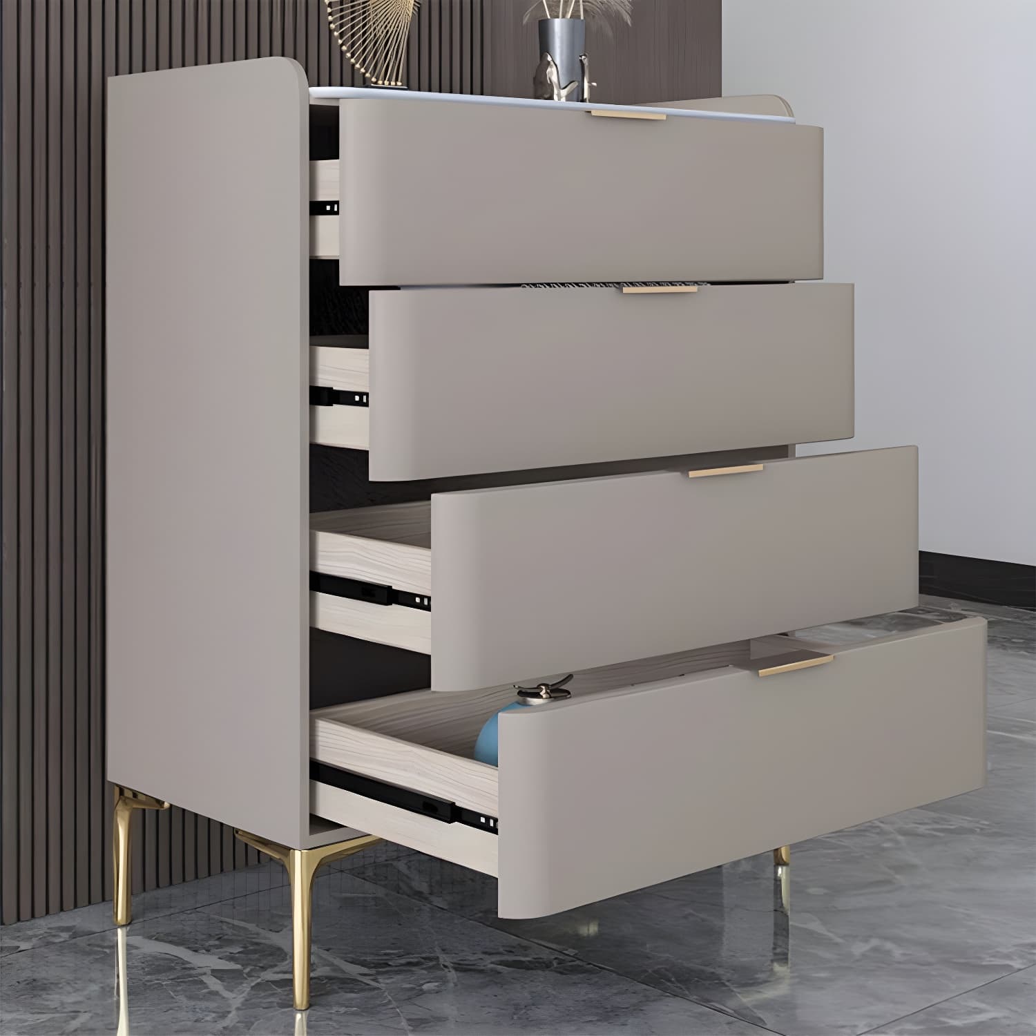 Modern Pine Wood Dresser with Drawers and Soft Close Glides in Narrow Design - image 20
