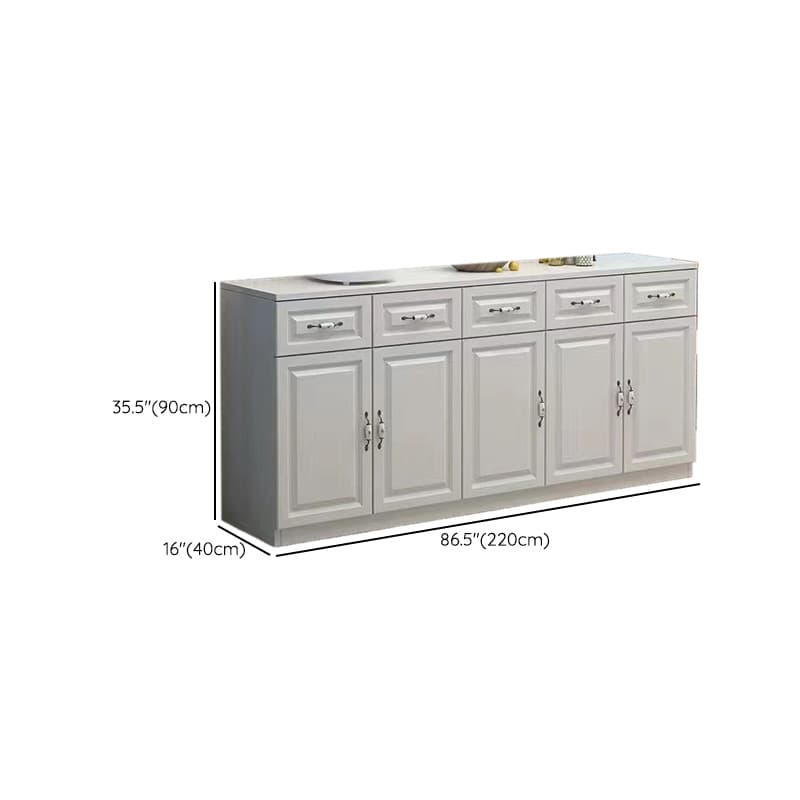Chalk Sideboard with 4 Drawers, Standard Size, 1 Shelf, Manufactured Wood Countertop, 4 Doors, and Self-supporting Design - image 11