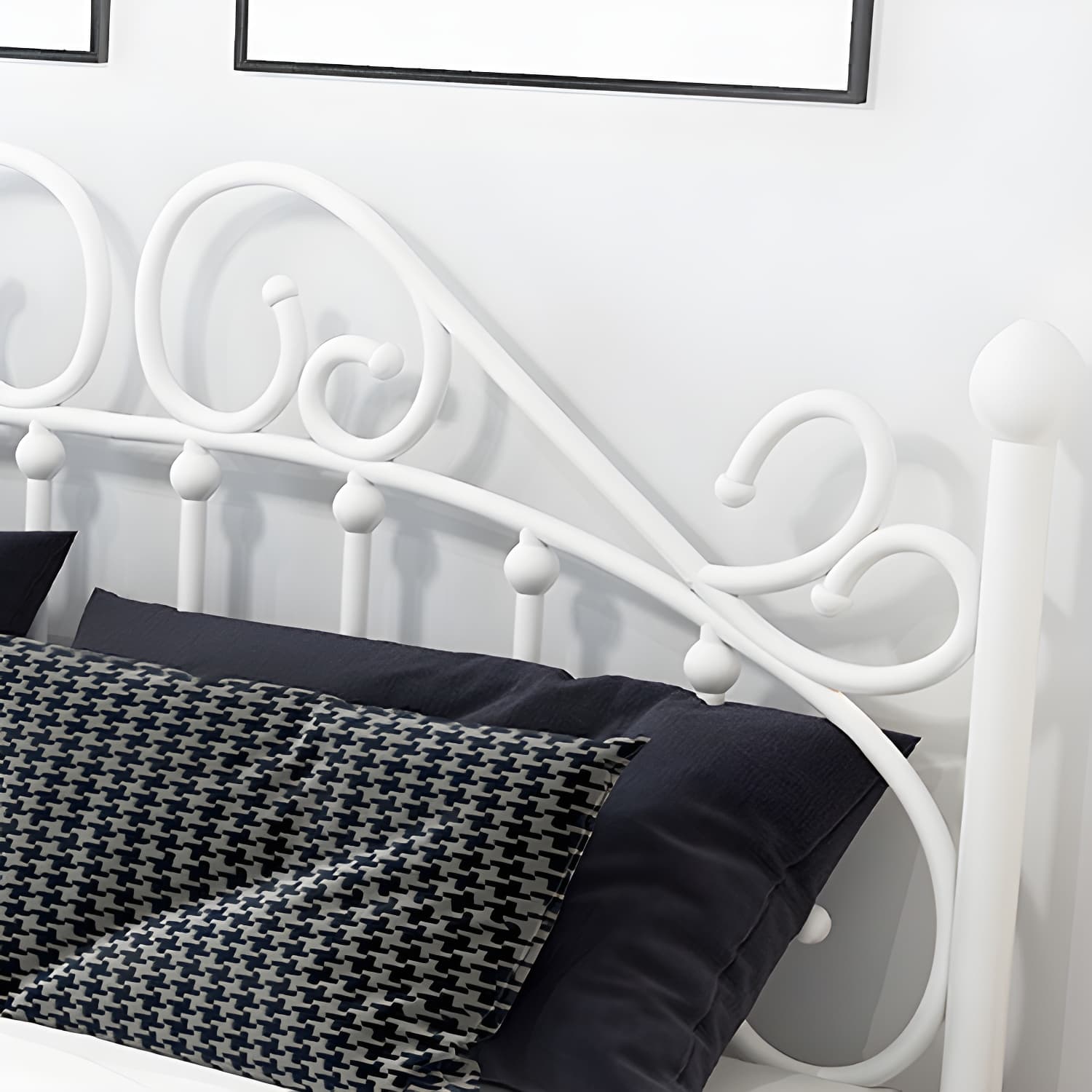Industrial Style Metal Standard Bed Indoor with Headboard and Tail - image 8