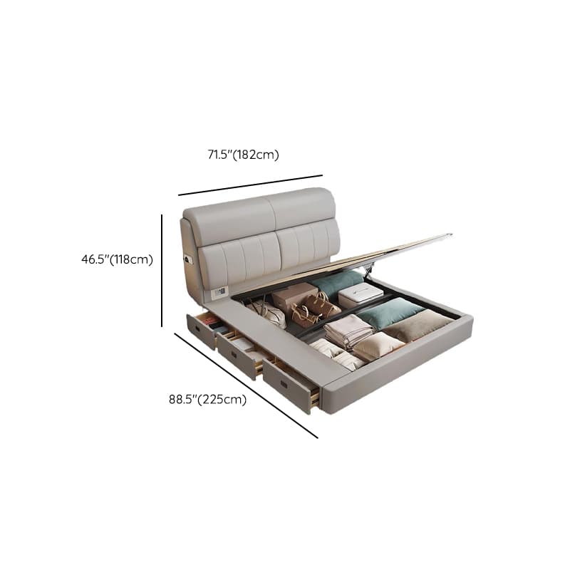 Light Gray Storage Included with 3 Storage Boxes Pine Wood Panel Headboard and Sponge Upholstery - image 12