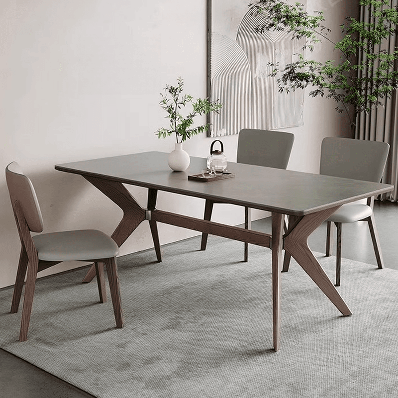 Slate Stone Dining Table Set for 6 People in Dove Grey - image 3