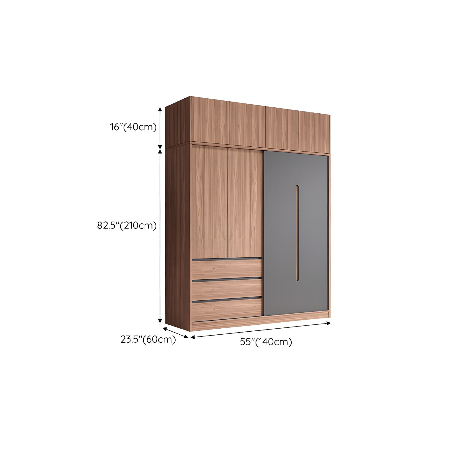 Contemporary Sliding Door Storage Cabinet Bedroom Cabinet with Drawers - image 24