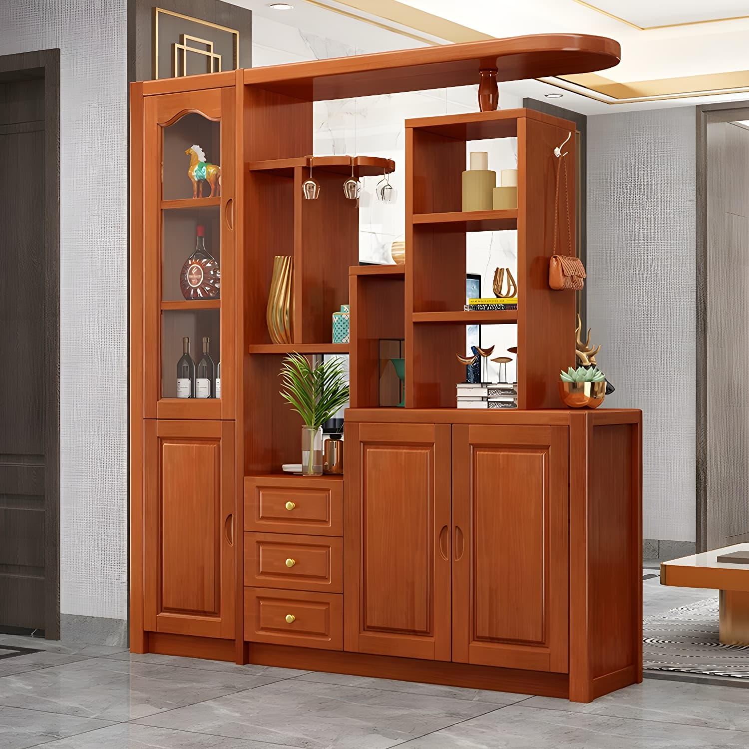 15.7" D Solid Wood 3-Drawer Accent Cabinet with Shelves for Entryway - image 8