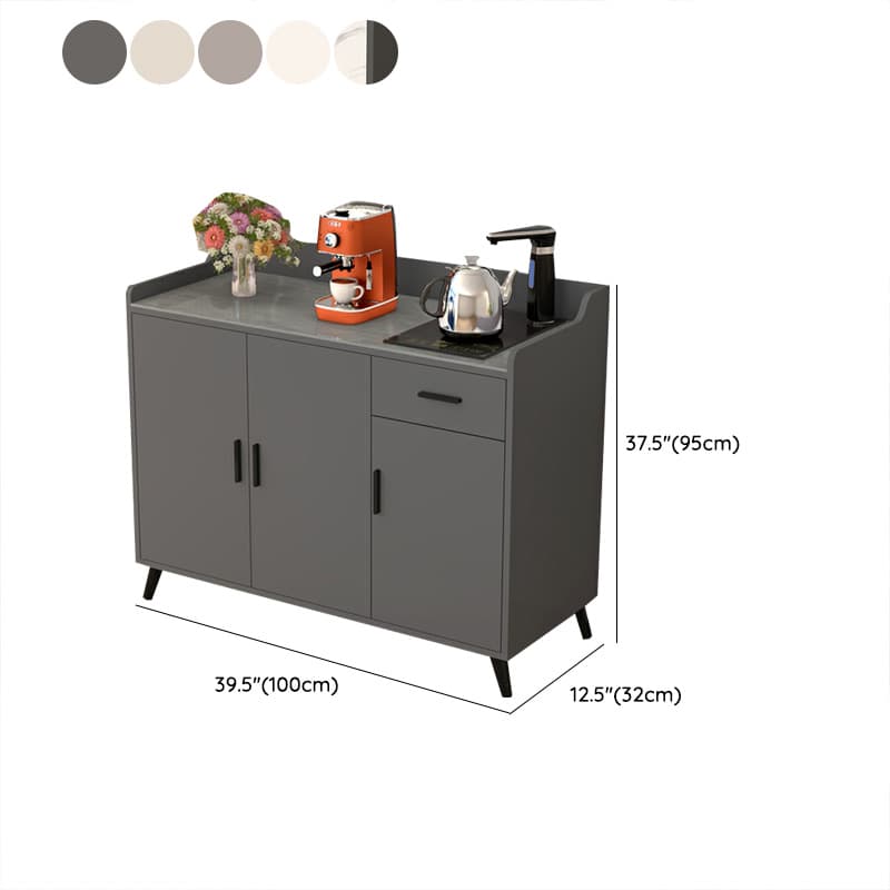 Contemporary Wood Sideboard Credenza with Stone Countertop and Drawers Included - image 16