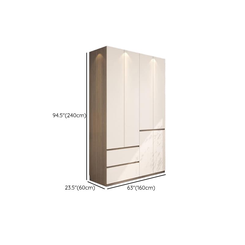 White Modish Manufactured Wood Independent Armoire Cabinet with Soft Close Drawer, Soft Close Door, and Interior Shelves - image 14