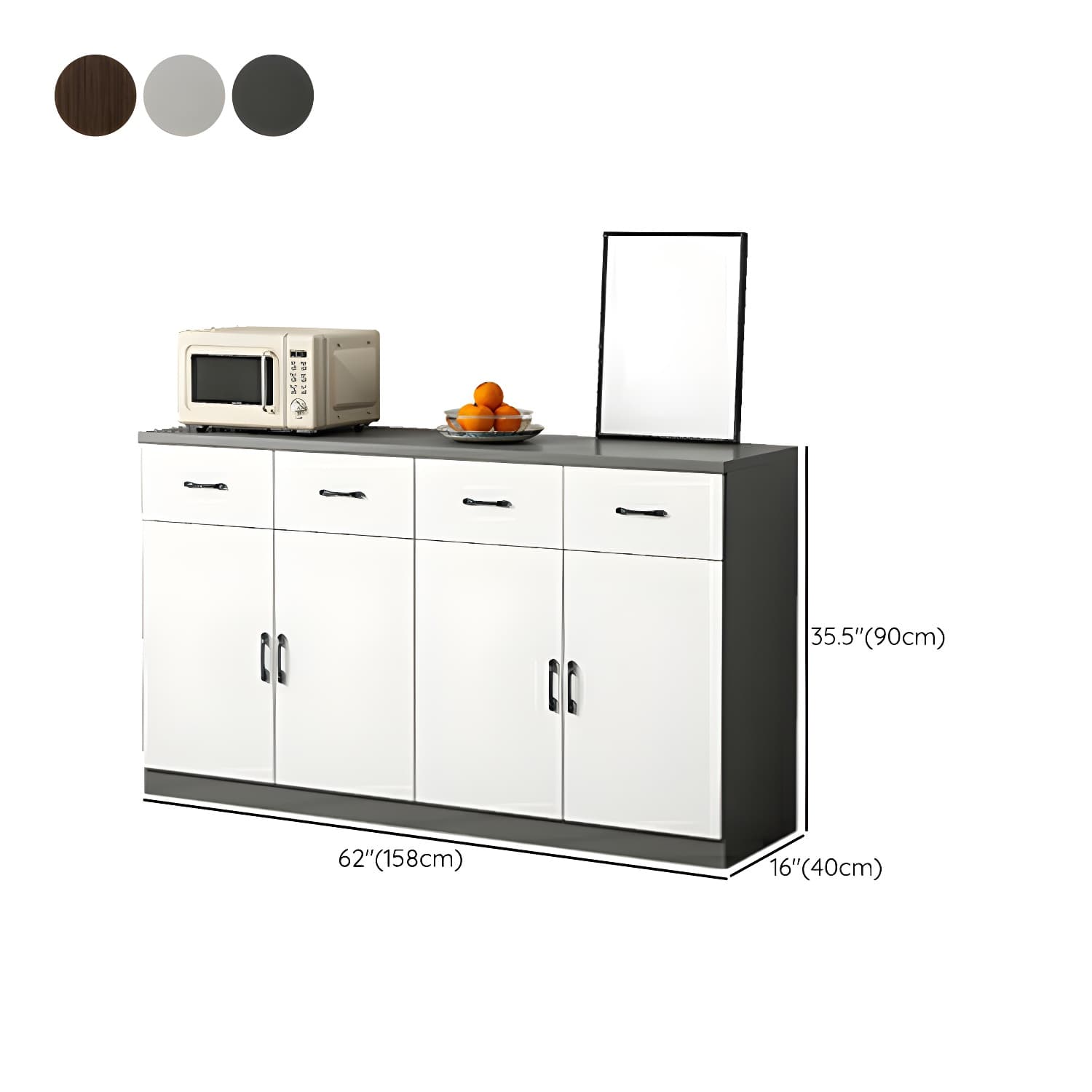 Modern Wood Sideboard Credenza with Drawers and Cabinets - Functional Storage Solution - image 21