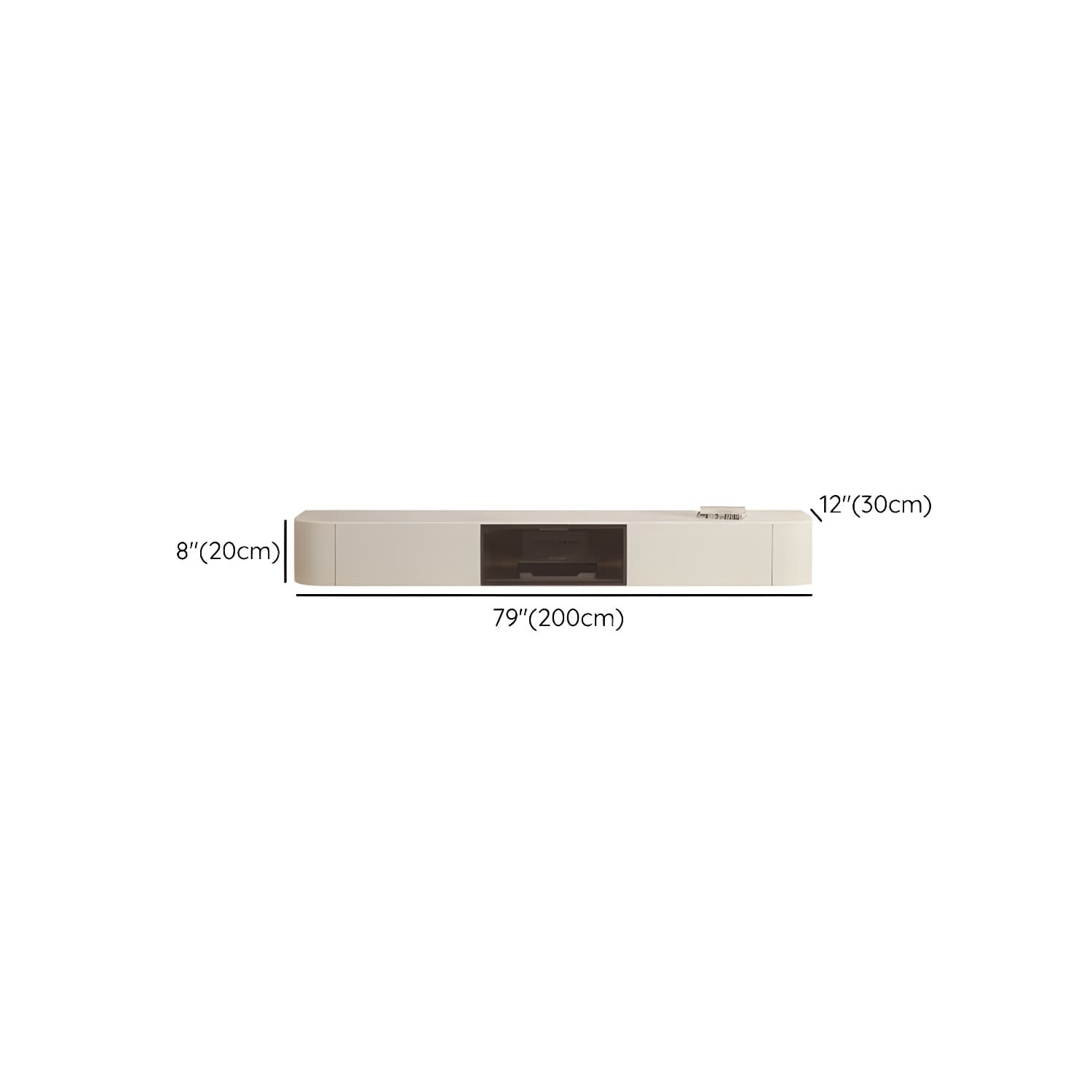 Stone TV Media Console Floating Stand Console with 2 Drawers - image 12