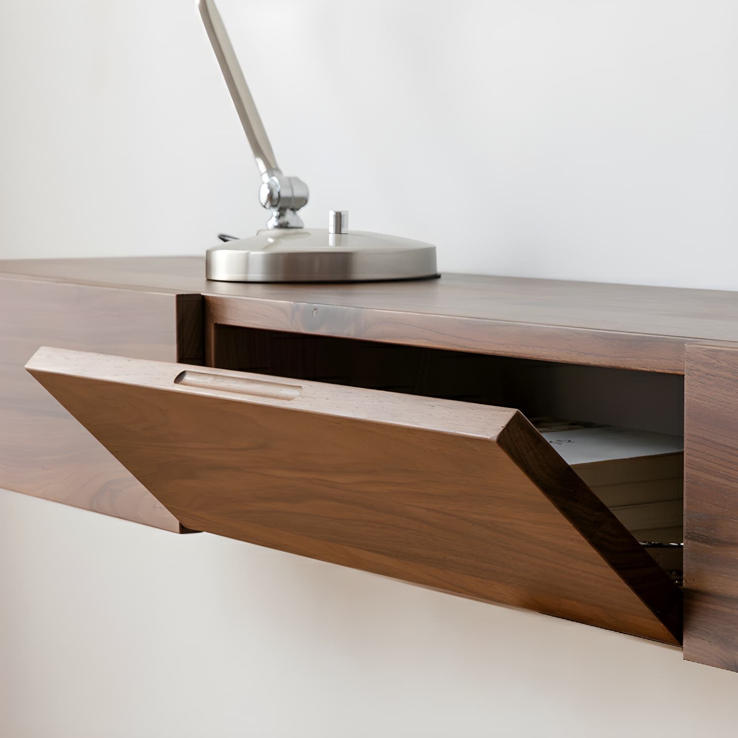 Modern Wall-Mounted Walnut TV Media Console with 2-Drawer and 2-Door - image 9