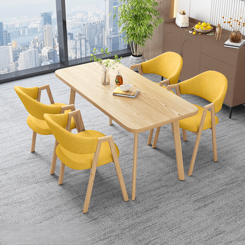 Casual Dining Table Set with Natural Wood Finish, Reclaimed Wood Top, and Seating for 4 Chairs - image 9