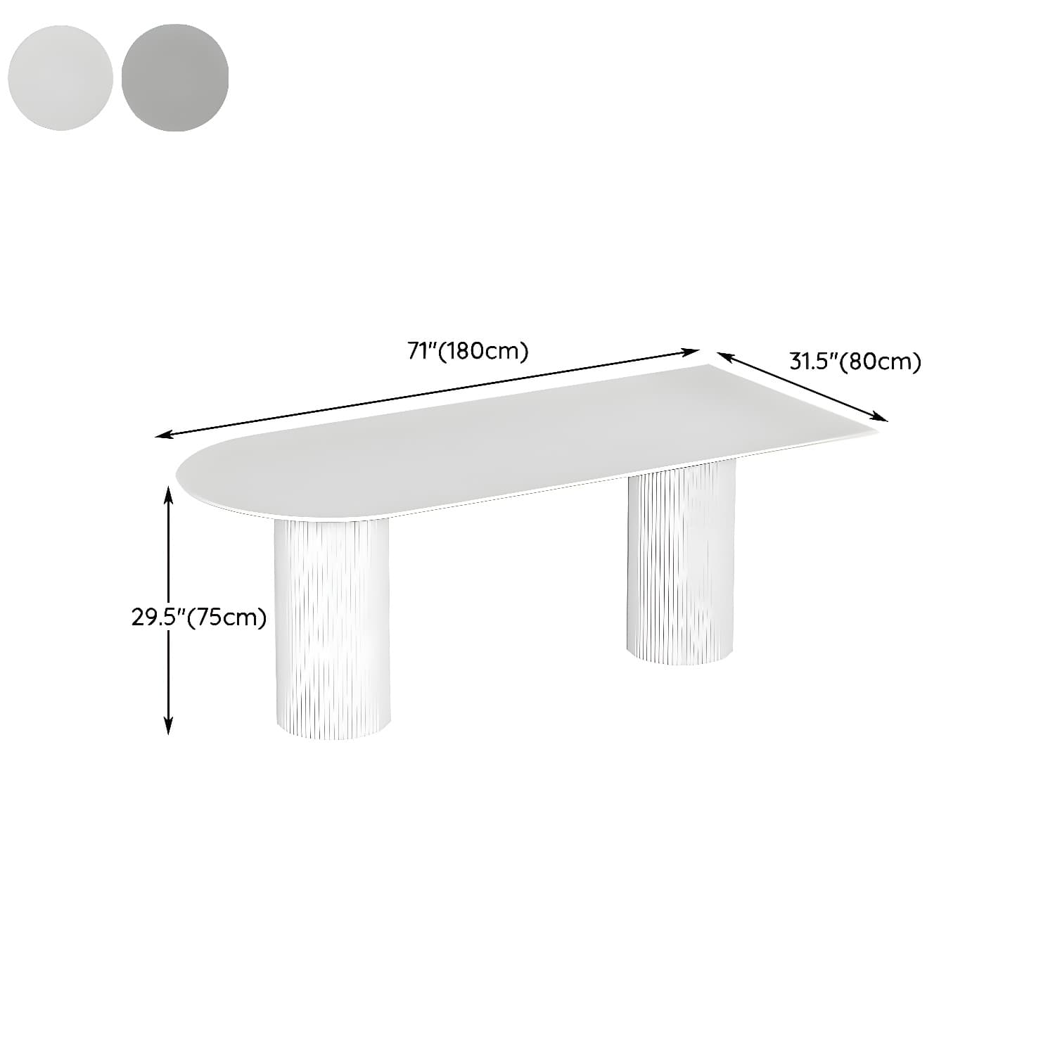 Stylish White Stone Kitchen & Dining Table with Adjoining Pedestal Base - image 24
