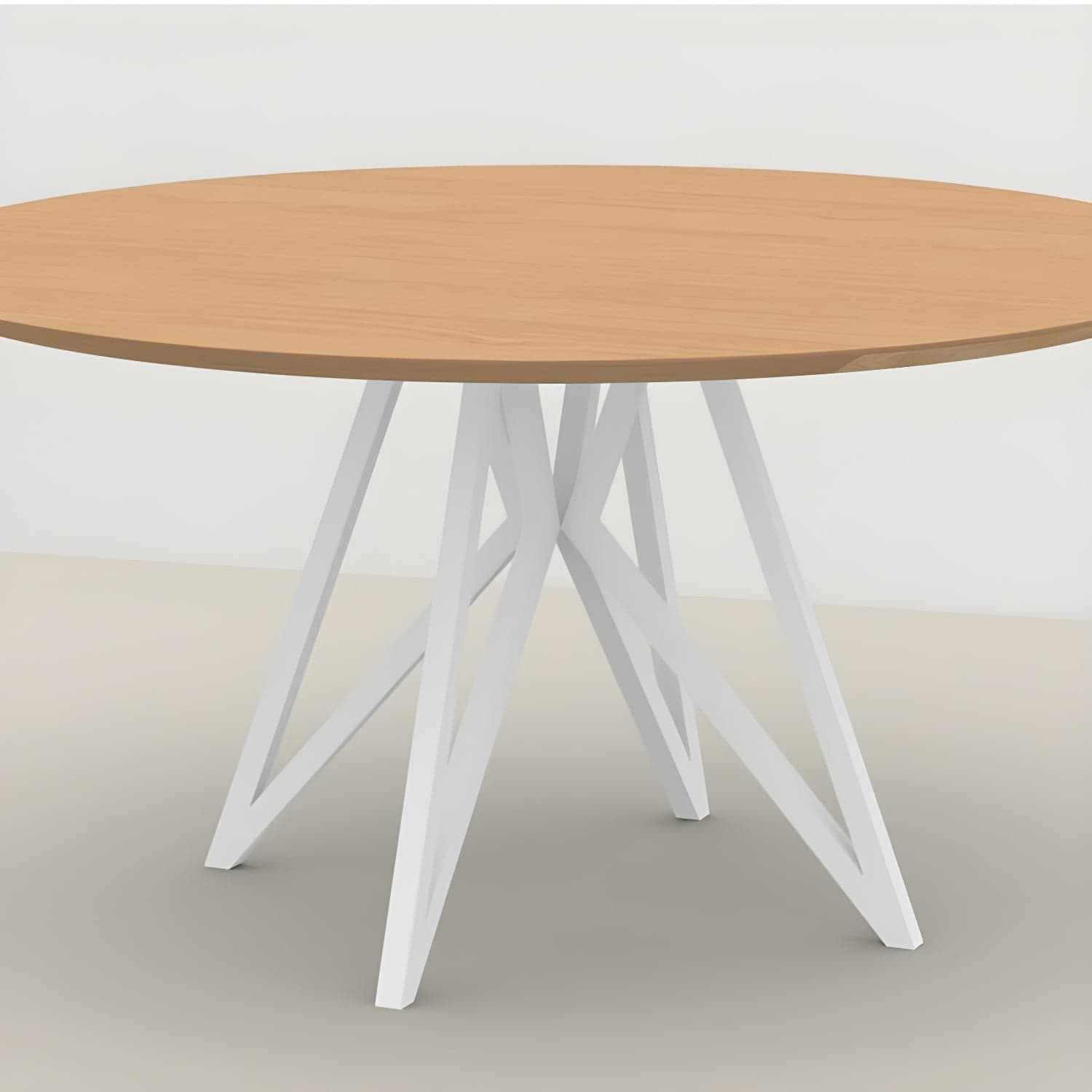 Metal Contemporary Round Dining Table Pine Wood Top Table for Dining Room - image 3