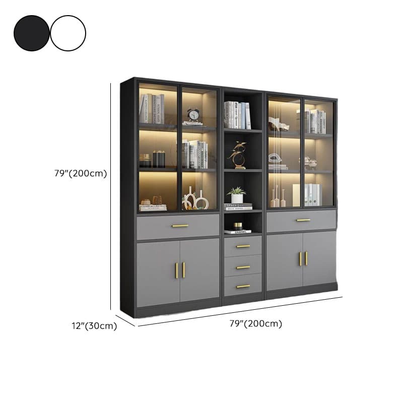 Moisture-proof Scratch-shielded Accent Cabinet with 4 Exterior Shelves, Black Top, Soft Close Drawer, Stain Resistant, and Lighting - image 10