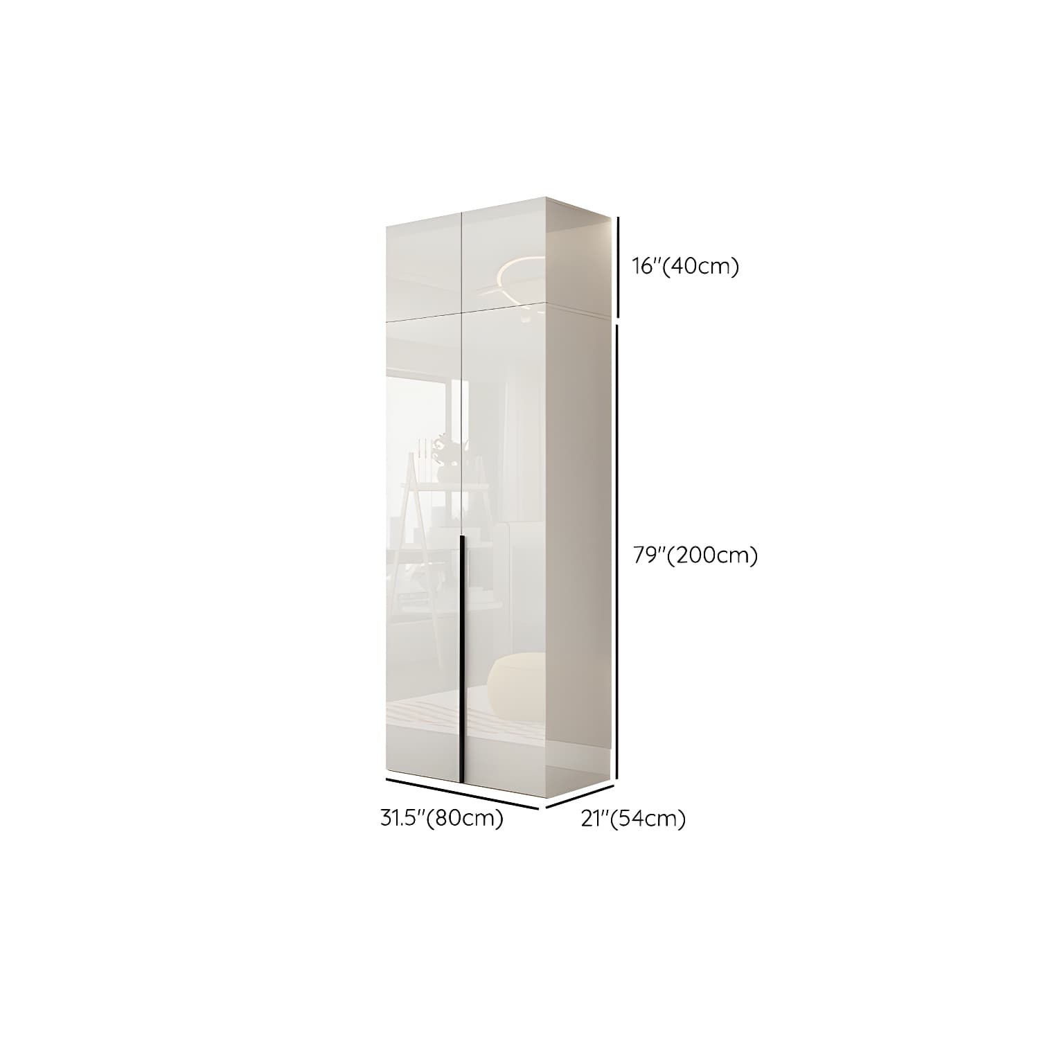 Hinged Wardrobe Armoire with Shelves White Wardrobe Closet for Home - image 22