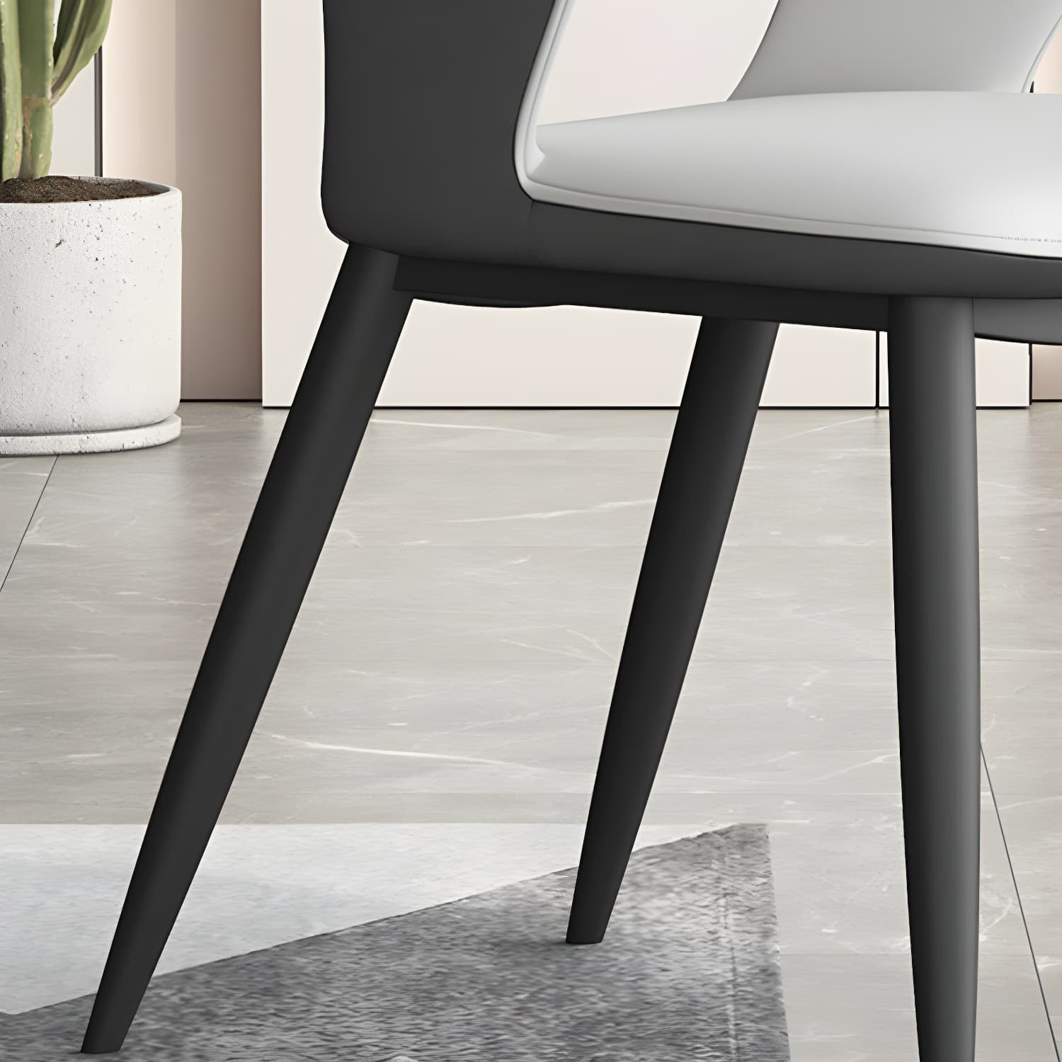 Metal Modern Indoor Side Chair with Arms Matte Finish Open Back Dining Chair - image 15