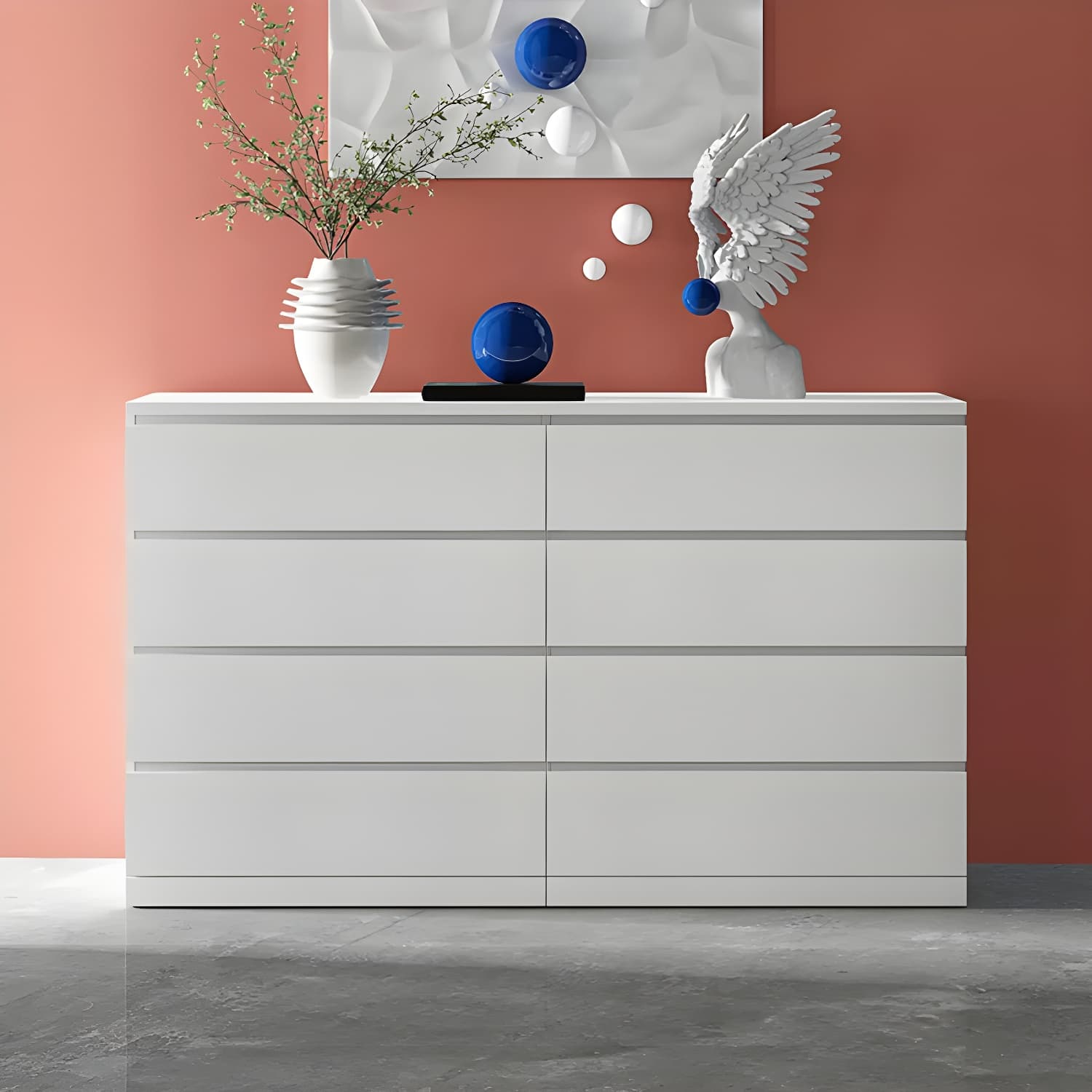 Contemporary 15.7" Wide White Chest Soft-Close Drawers Storage Chest - image 14