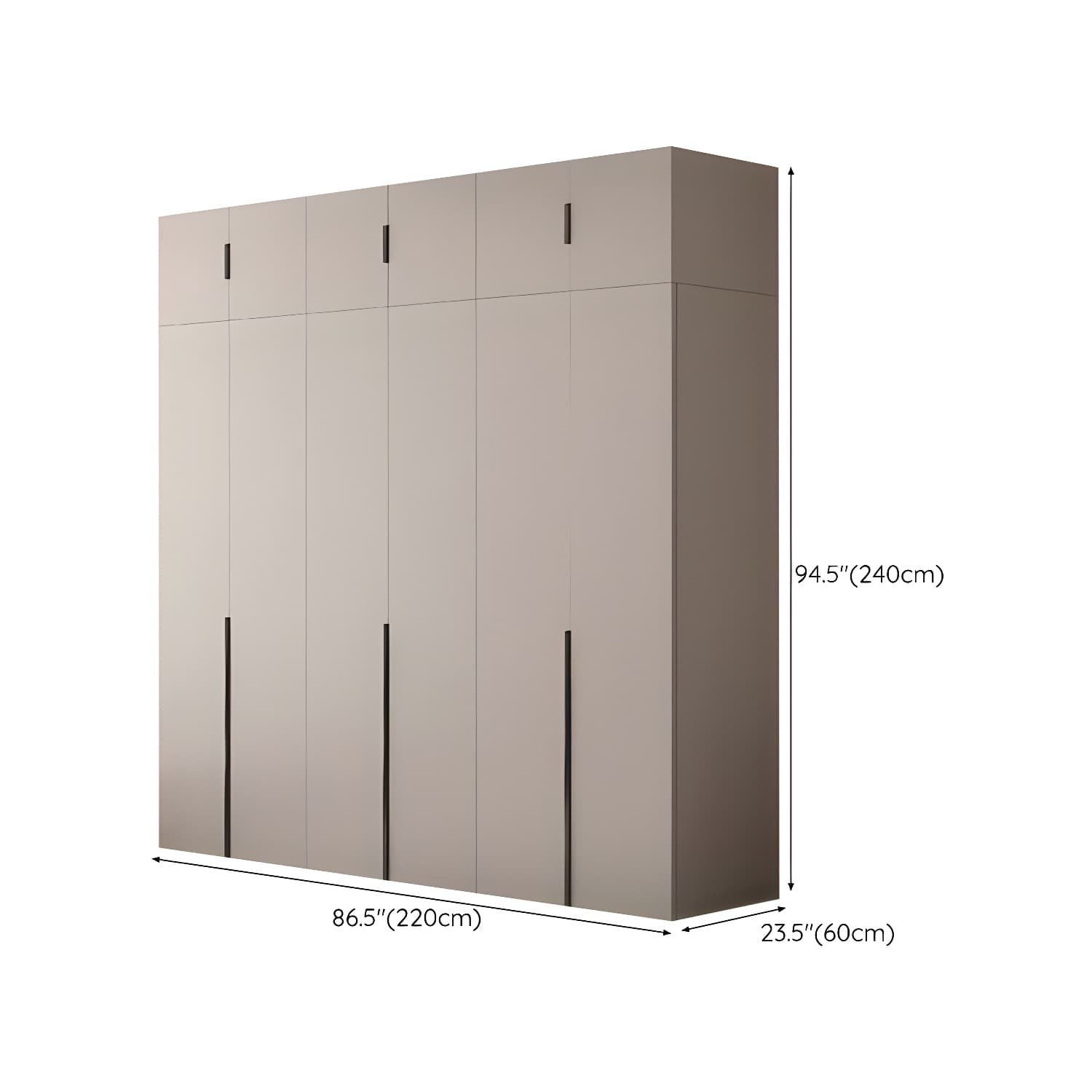 Modern Grey Wardrobe Armoire with Clothing Rod & Adjustable Shelves - image 29
