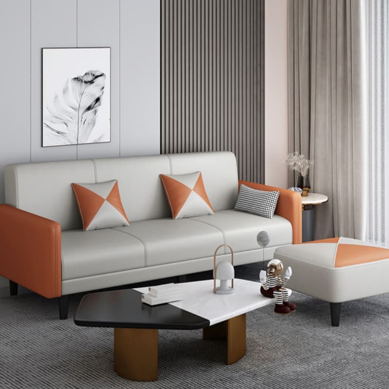 Drawing Room Gray/Light Brown/Off-White Standard Sofa with Armrest - image 8