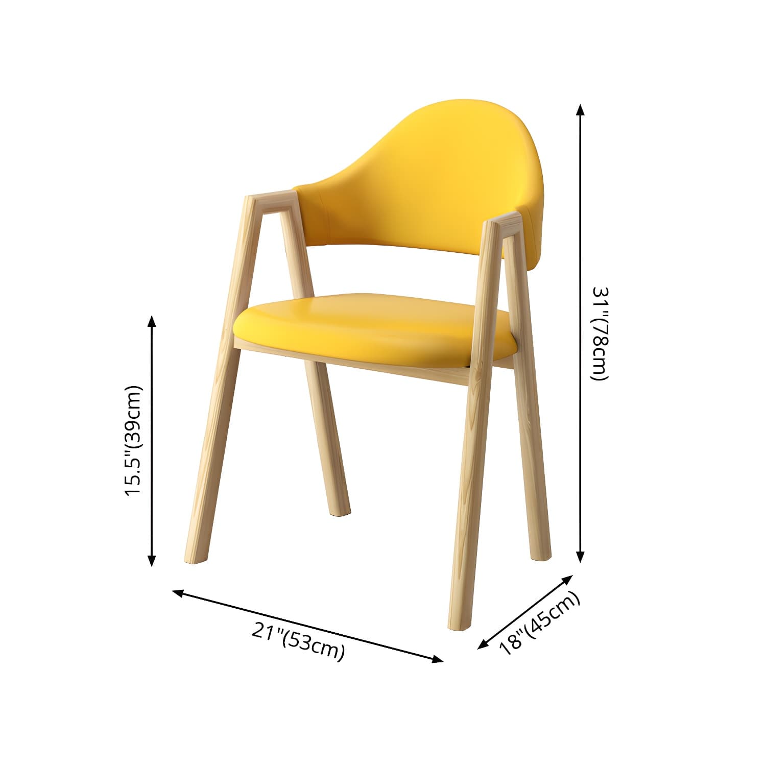 Scandinavian Study Room Metal Arm Chair Colorful Open Dining Chair with Natural Legs - image 25