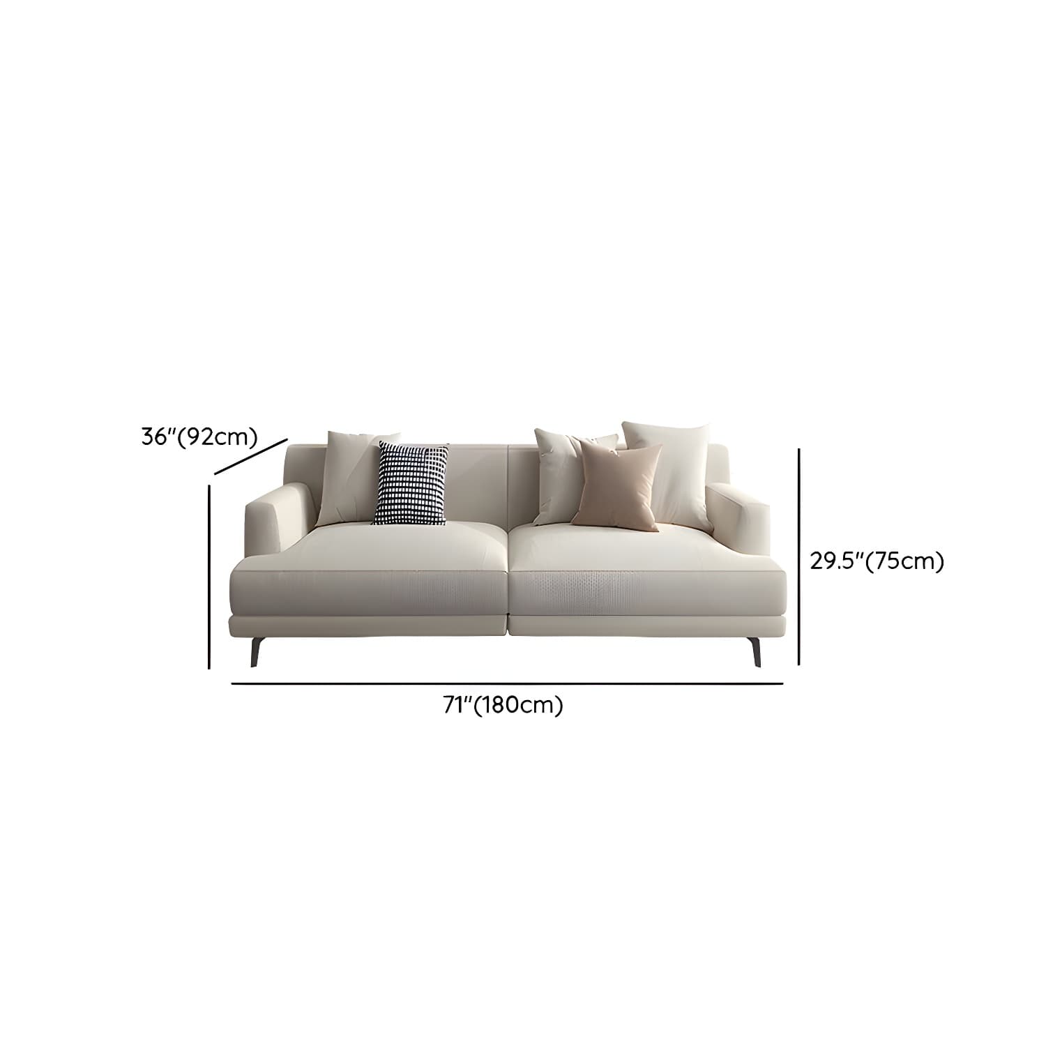 Modern Beige Cotton and Linen Sectional Sofa with Pine Wood Frame - image 10