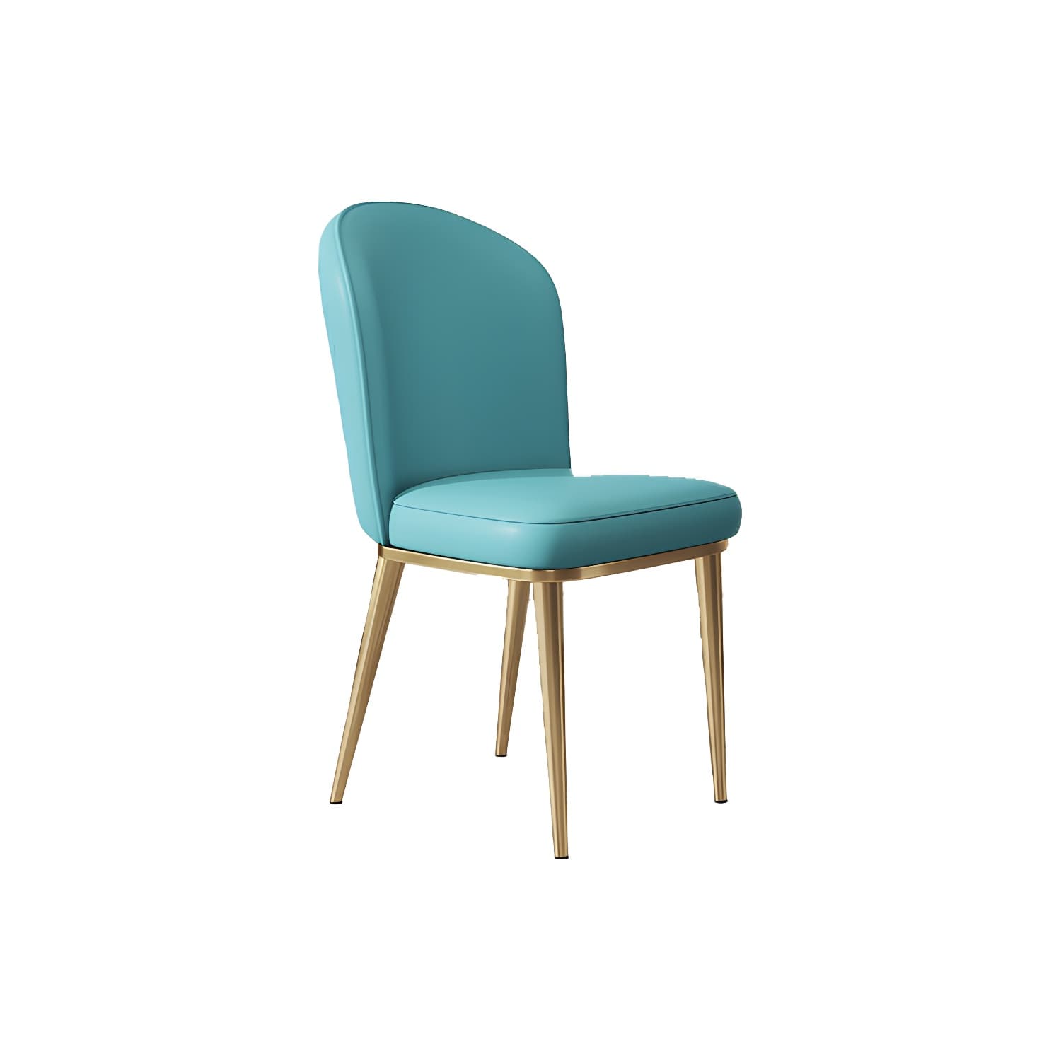 Glam Style Side Chair Leather Gold Frame Dining Chair for Home - image 8