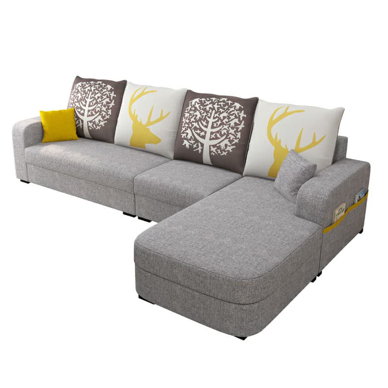 Modern Reversible L-Shape Wooden Frame Sectional Sofa with Square Arm and Storage Included - image 12