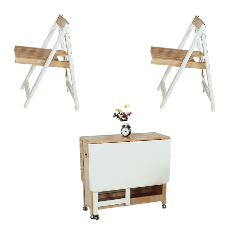 Trendy Collapsible Solid Wood Dining Set Non-adjustable Standard Height - image 5