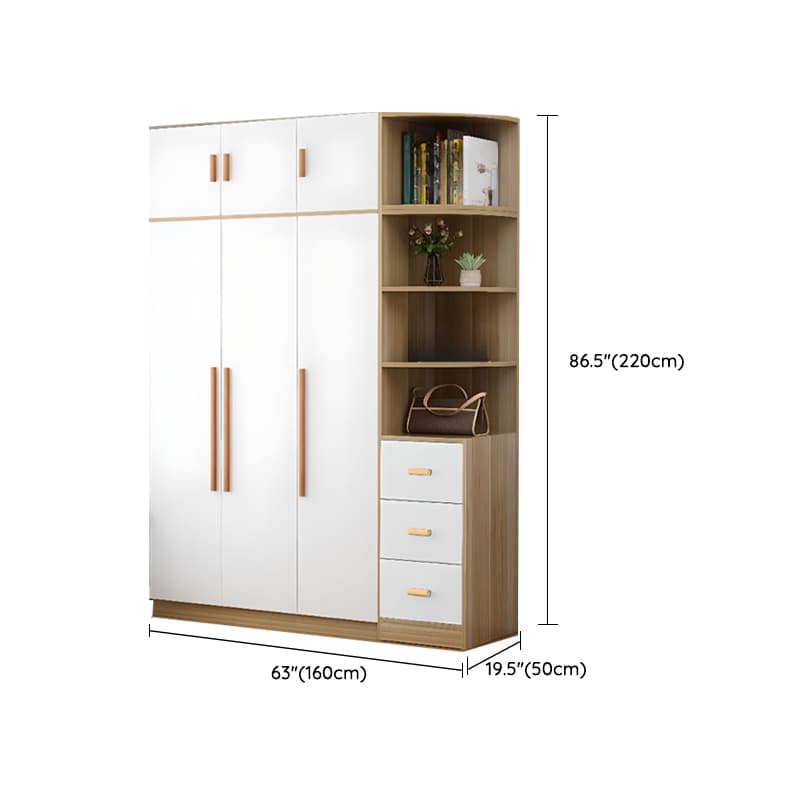 Modern Timber Detached Wardrobe with Soft Close Drawer, Soft Close Door, Interior Shelves & Clothing Rod - image 40