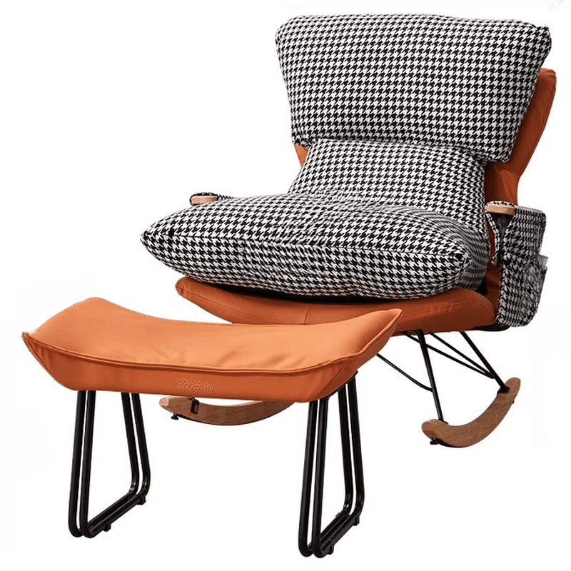 1 Piece Set/2 Piece Set Water Resistant Padded Living Room Rocking Chair in Chalk/Grey/Citrus Color with Upholstered Back and Track Arm in a Simple Style, Ottoman Included/Not Included - image 18