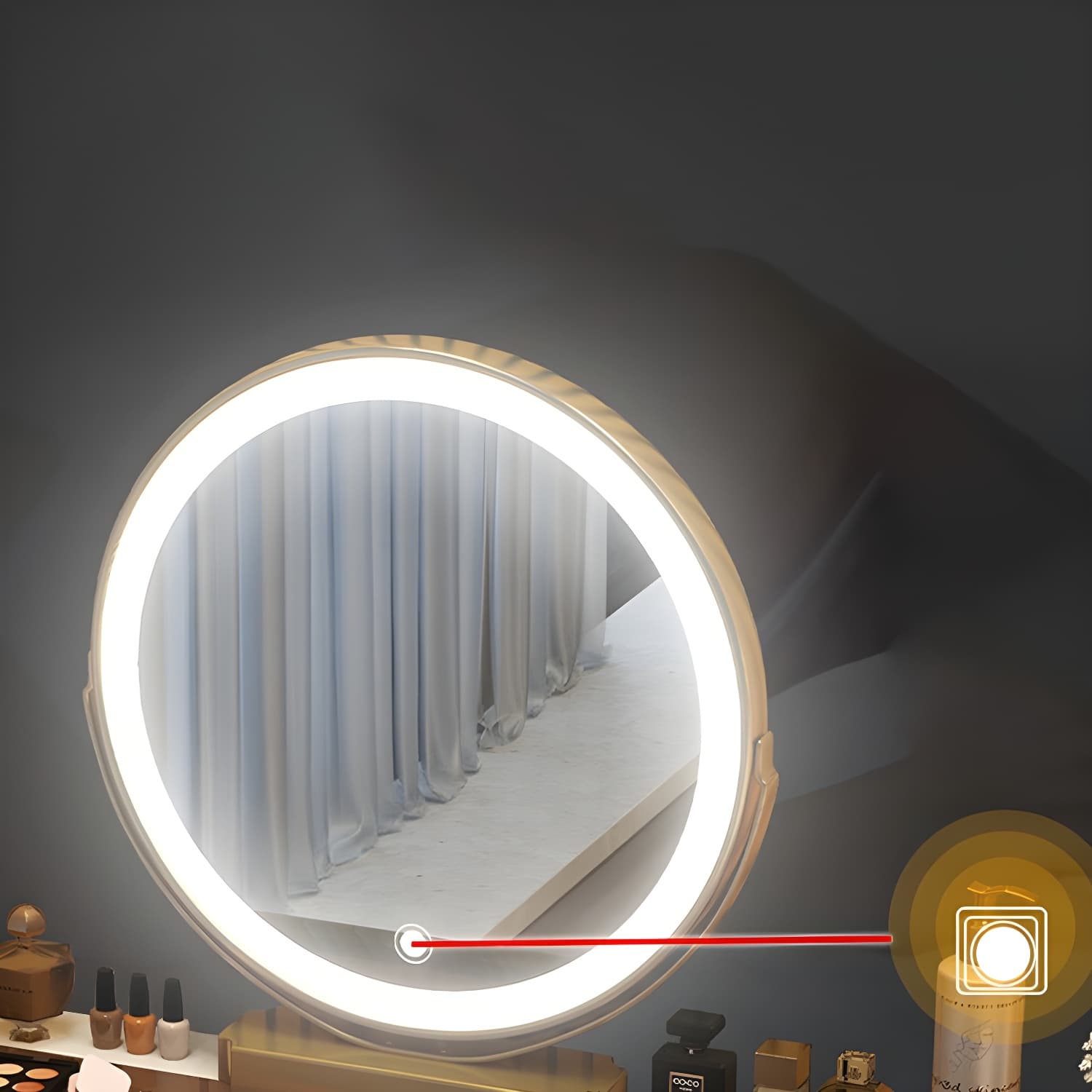 Lighted Mirror Make-up Vanity Luxurious Dressing Table Stool Set - image 7