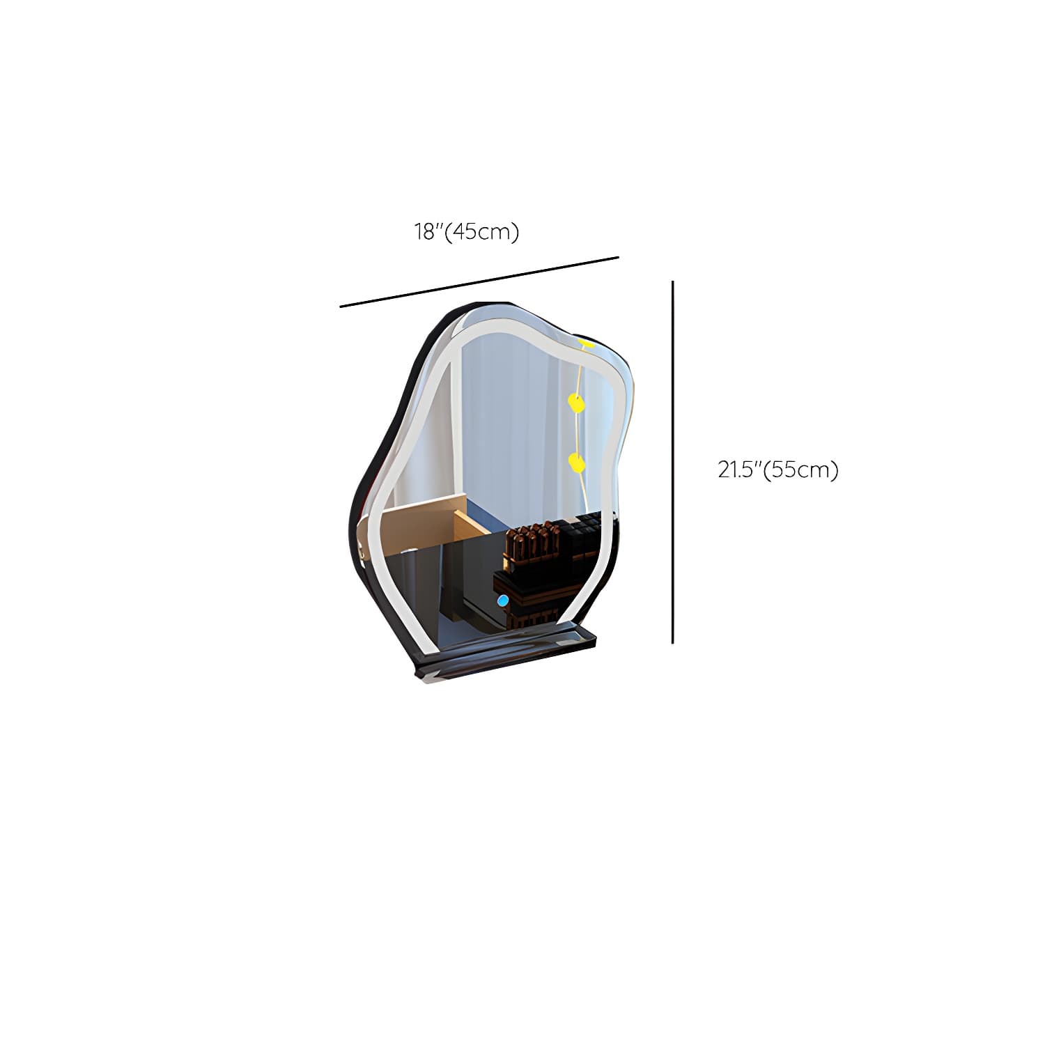 Lighted Mirror Glass Top Makeup Vanity Dressing Table Stool Set with Drawers - image 18