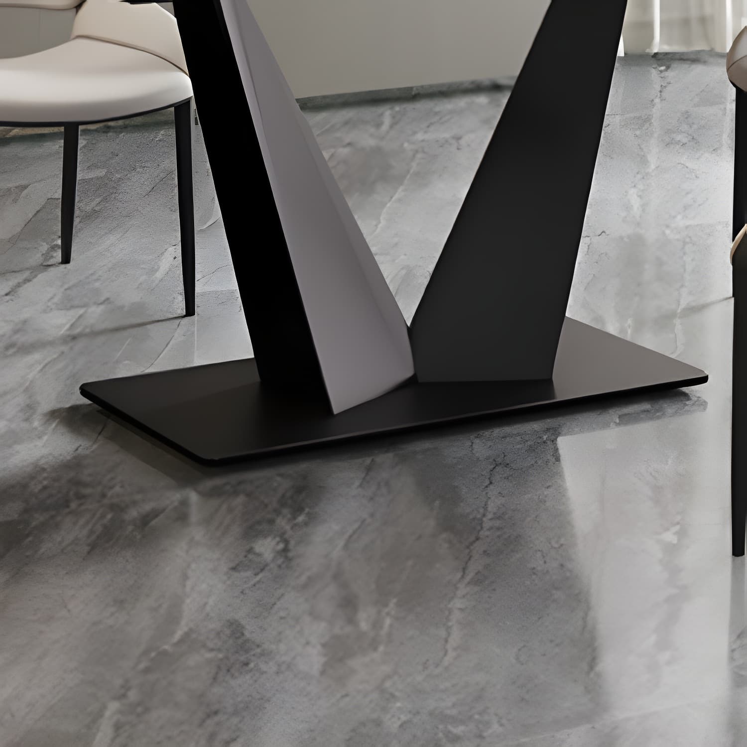 Modern Rectangle Sintered Stone Table Set 1/4/5/7 Pieces Dining Set - image 8