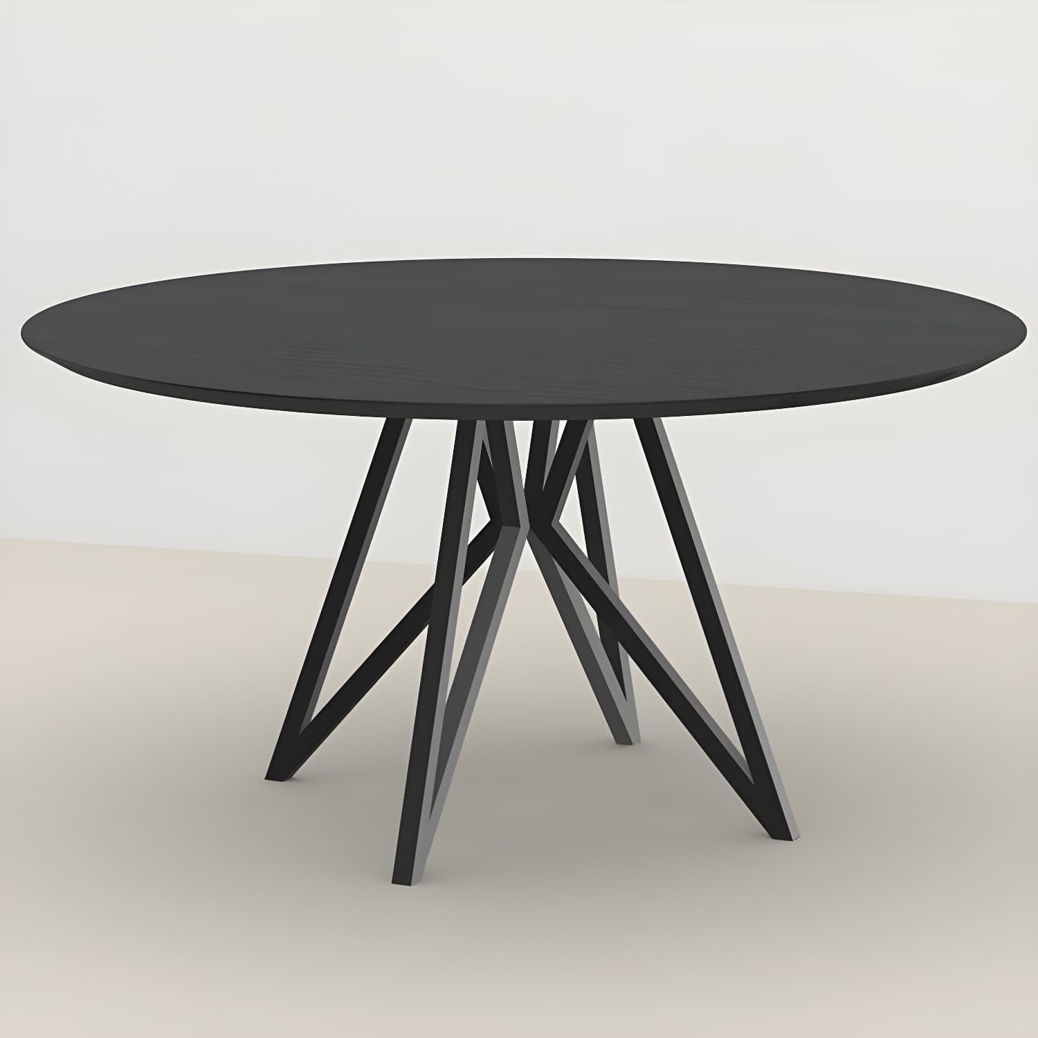 Metal Contemporary Round Dining Table Pine Wood Top Table for Dining Room - image 11