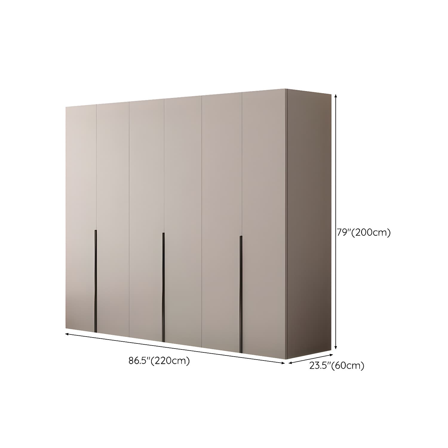 Modern Grey Wardrobe Armoire with Clothing Rod & Adjustable Shelves - image 17