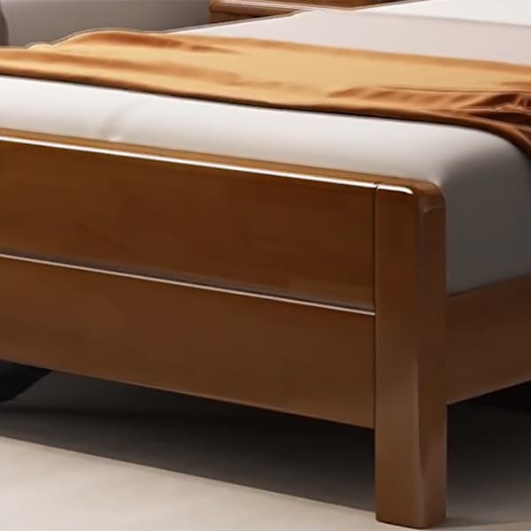 Traditional Brown Wood Panel Bed with Headboard Included and Footboard - image 6