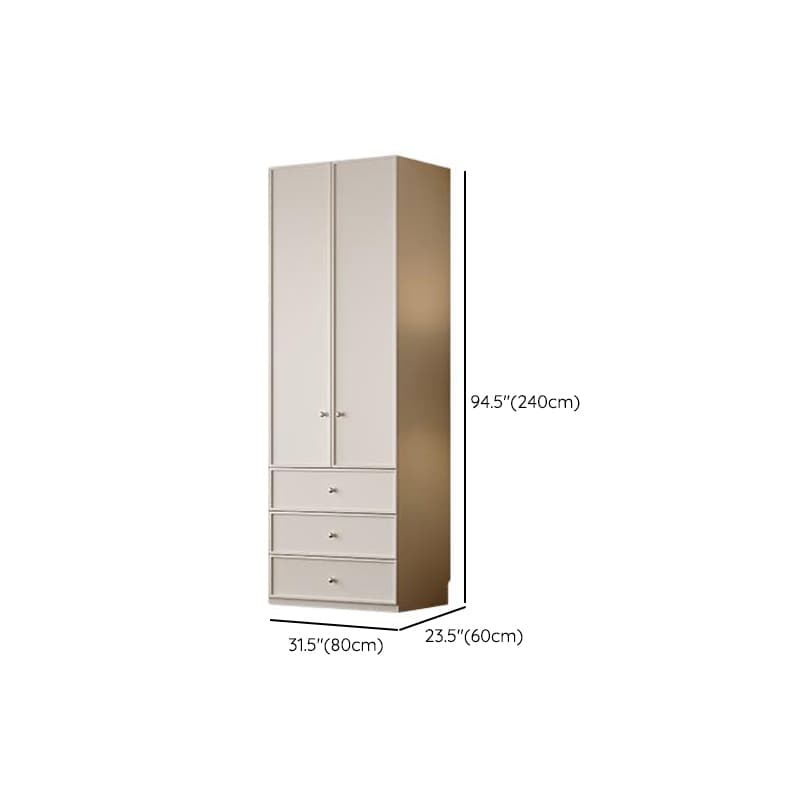 Chalk Modern Wooden Standalone Almirah with 3-Drawer/6-Drawer, Interior Shelves, and Hanging Rod - image 17